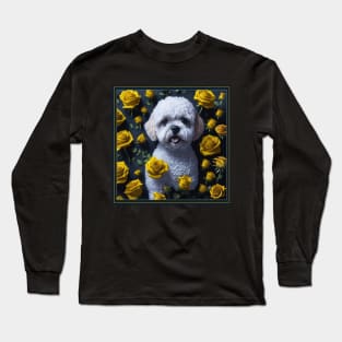 Maltipoo yellow roses Long Sleeve T-Shirt